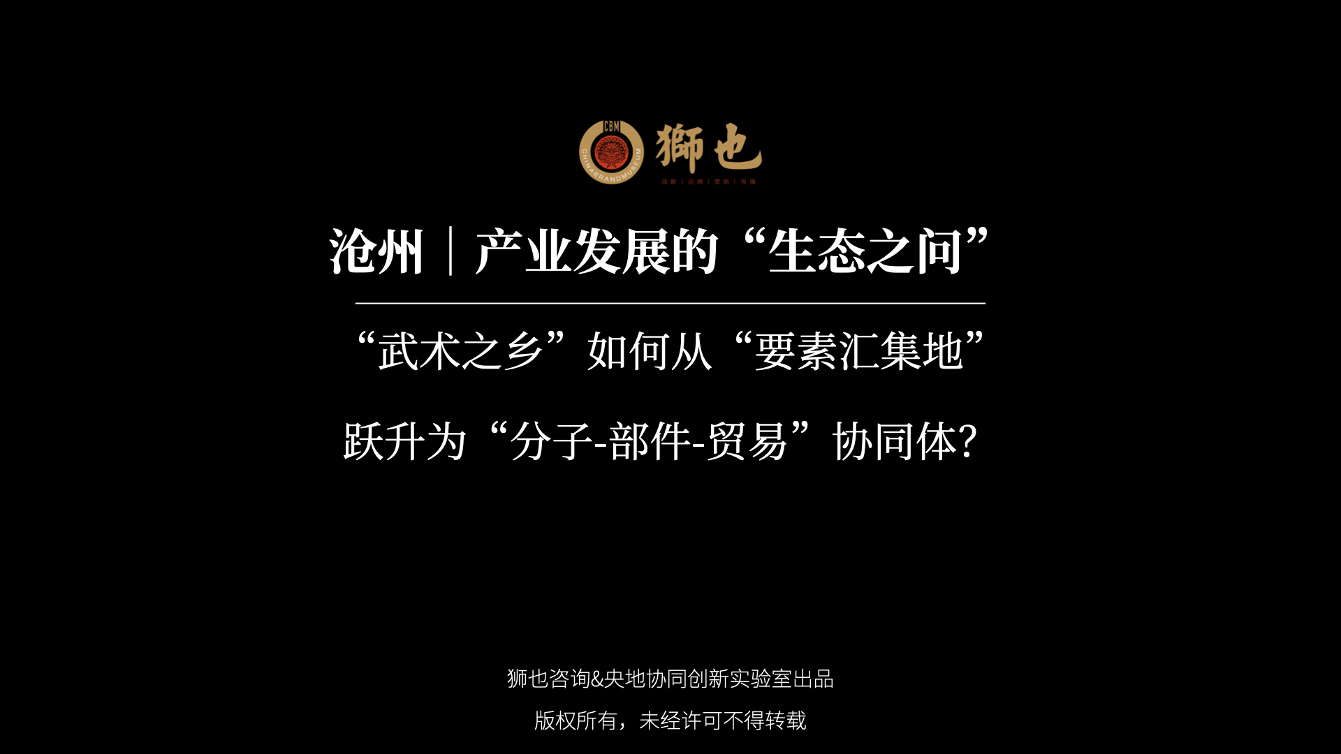 沧州｜产业发展的“生态之问”：“武术之乡”如何从“要素汇集地”跃升为“分子-部件-贸易”协同体？｜战略咨询公司