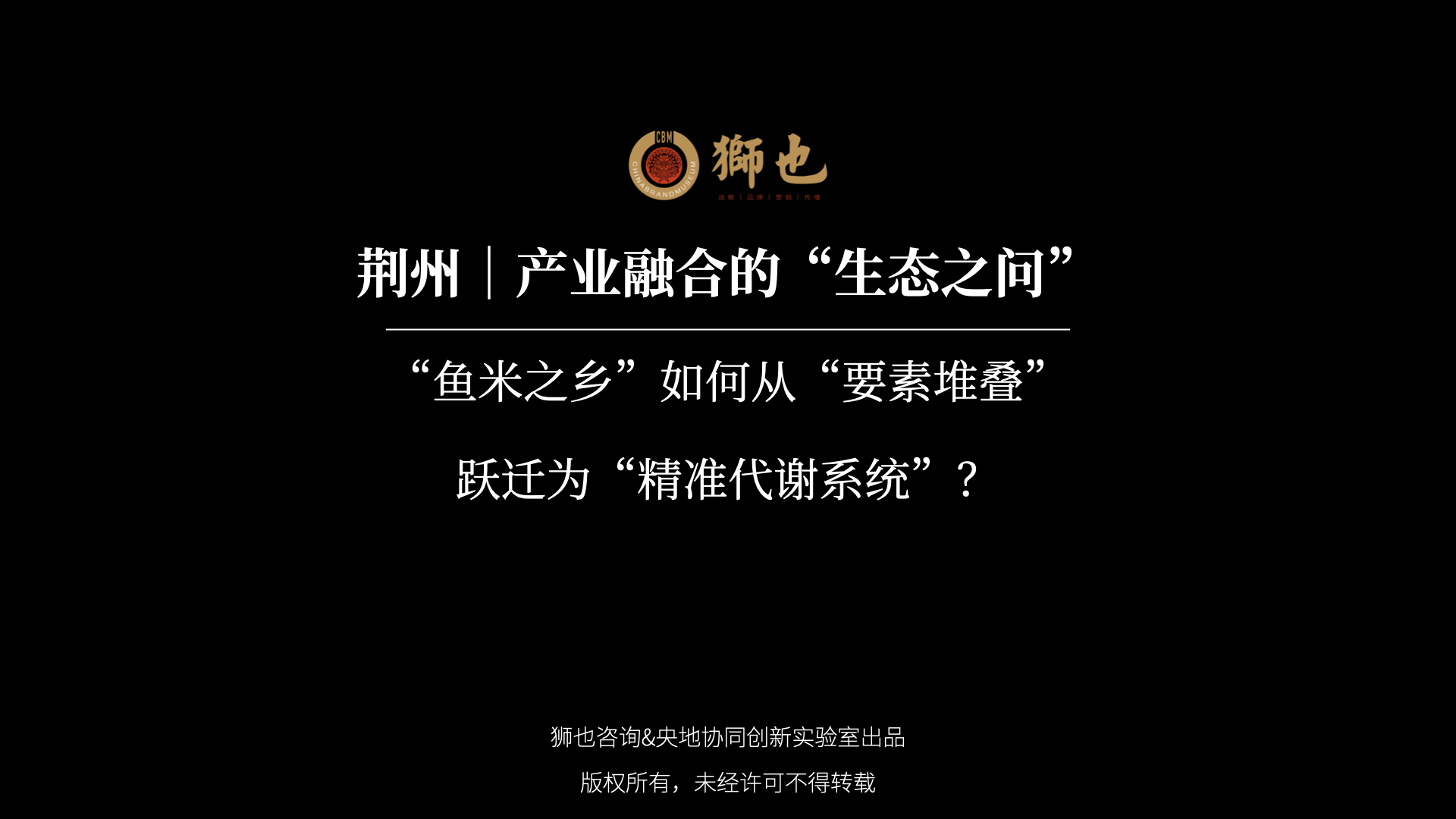 荆州｜产业融合的“生态之问”：“鱼米之乡”如何从“要素堆叠”跃迁为“精准代谢系统”？｜战略咨询公司